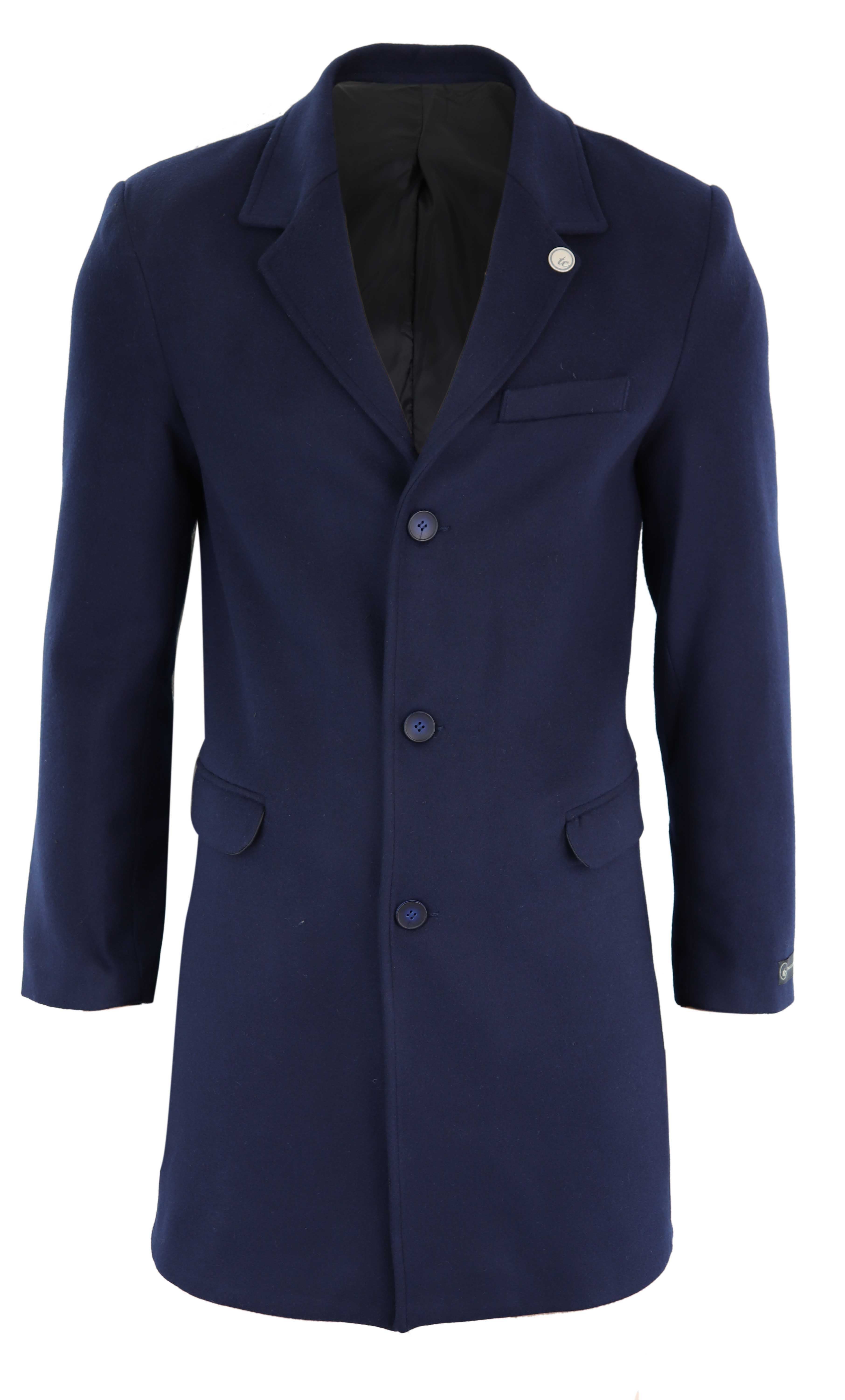 

Длинное шерстяное пальто Peaky Blinders TruClothing, темно-синий
