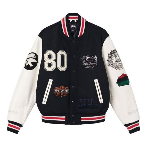 

Куртка Denim Tears x Stussy x OUR LEGACY Ttl Varsity Jacket 'Black', черный