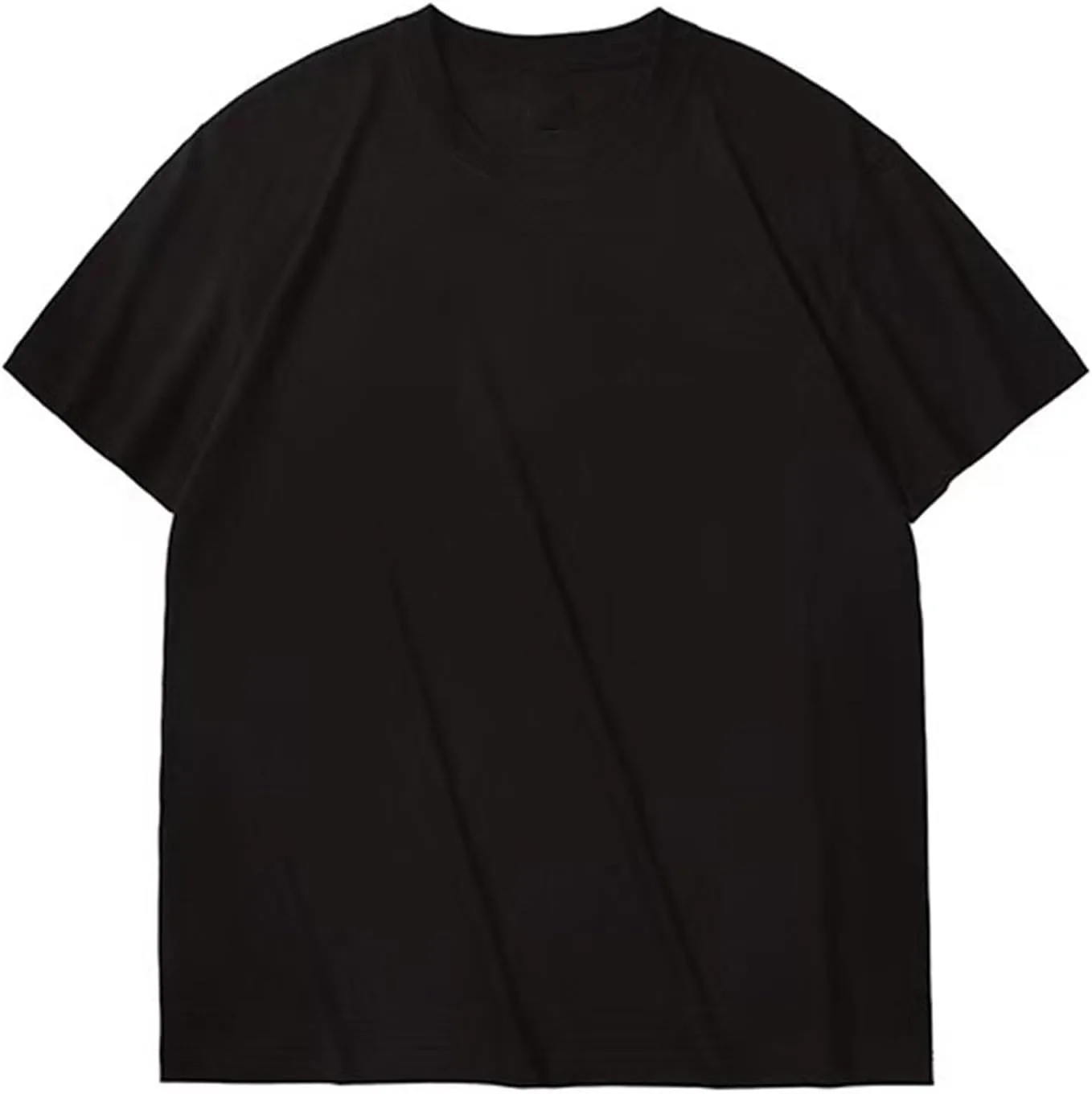 

Мужская однотонная футболка с круглым вырезом, мягкий хлопковый топ, Regular Fit