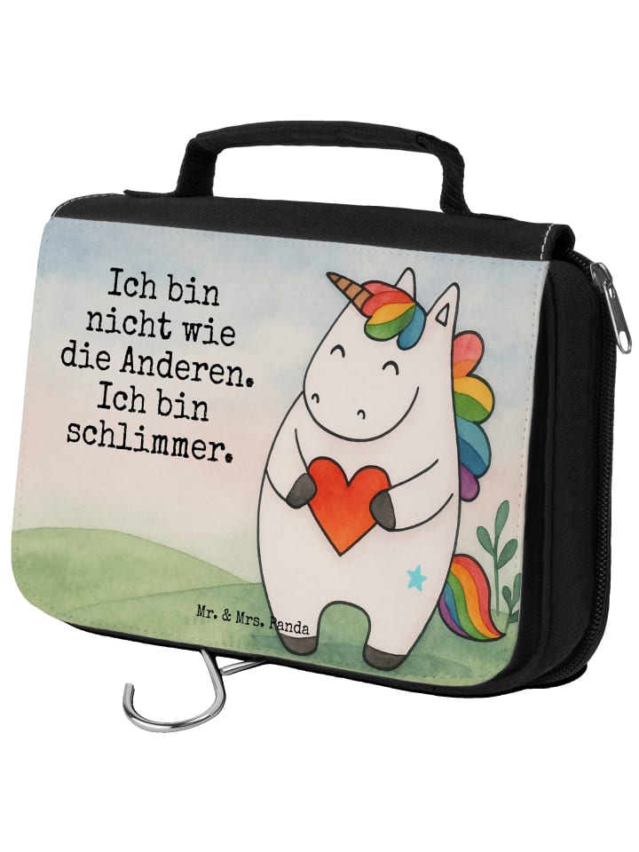 

Mr. & Mrs. Panda Косметичка с изображением единорога в форме сердца и надписью белого цвета