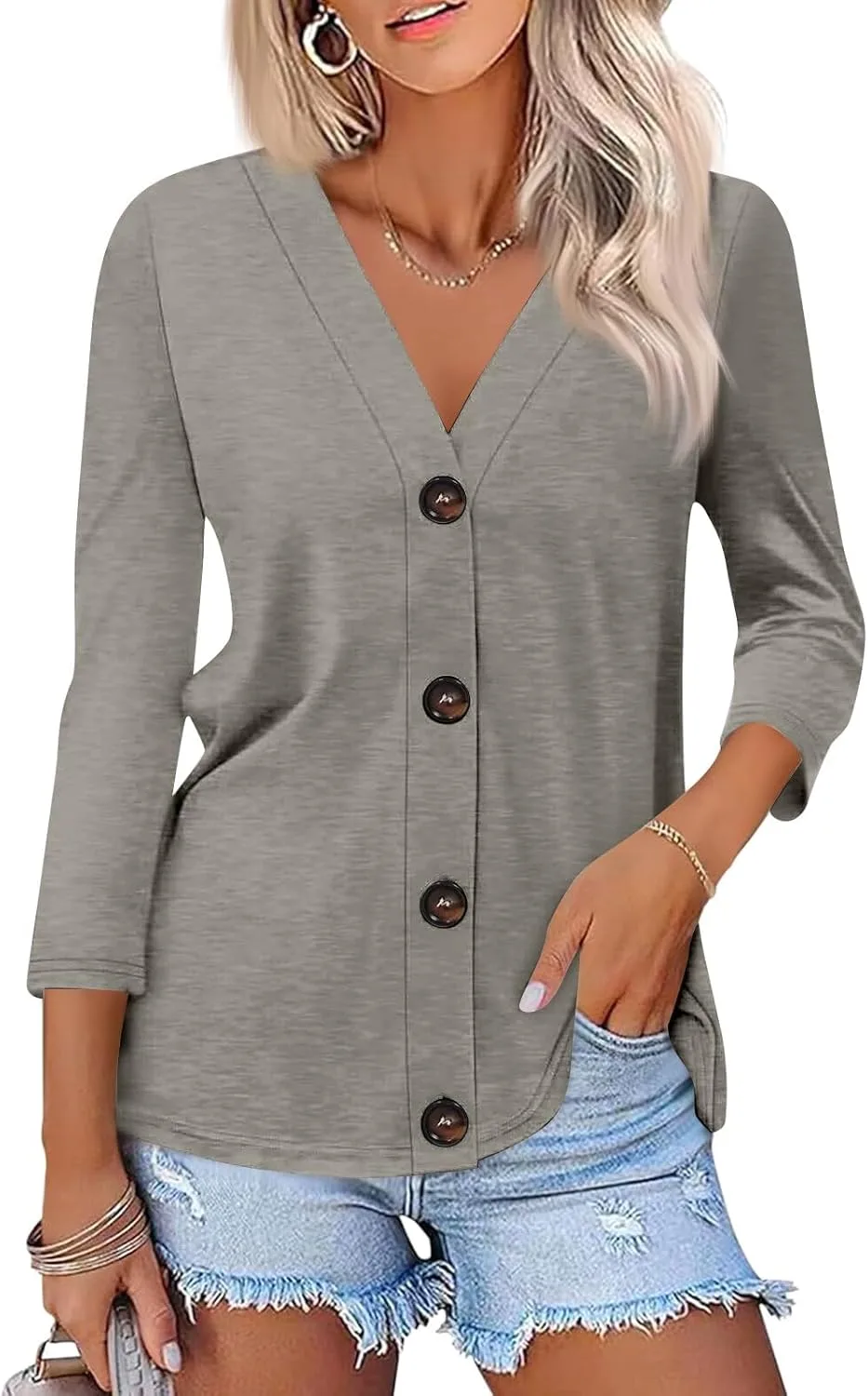 

Женская блузка с рукавом 3/4, модная модель 2025 FlekmanArt