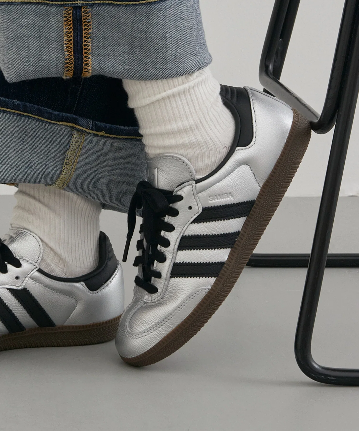 Унисекс кроссовки Adidas Samba OG с леопардовым принтом серебристые