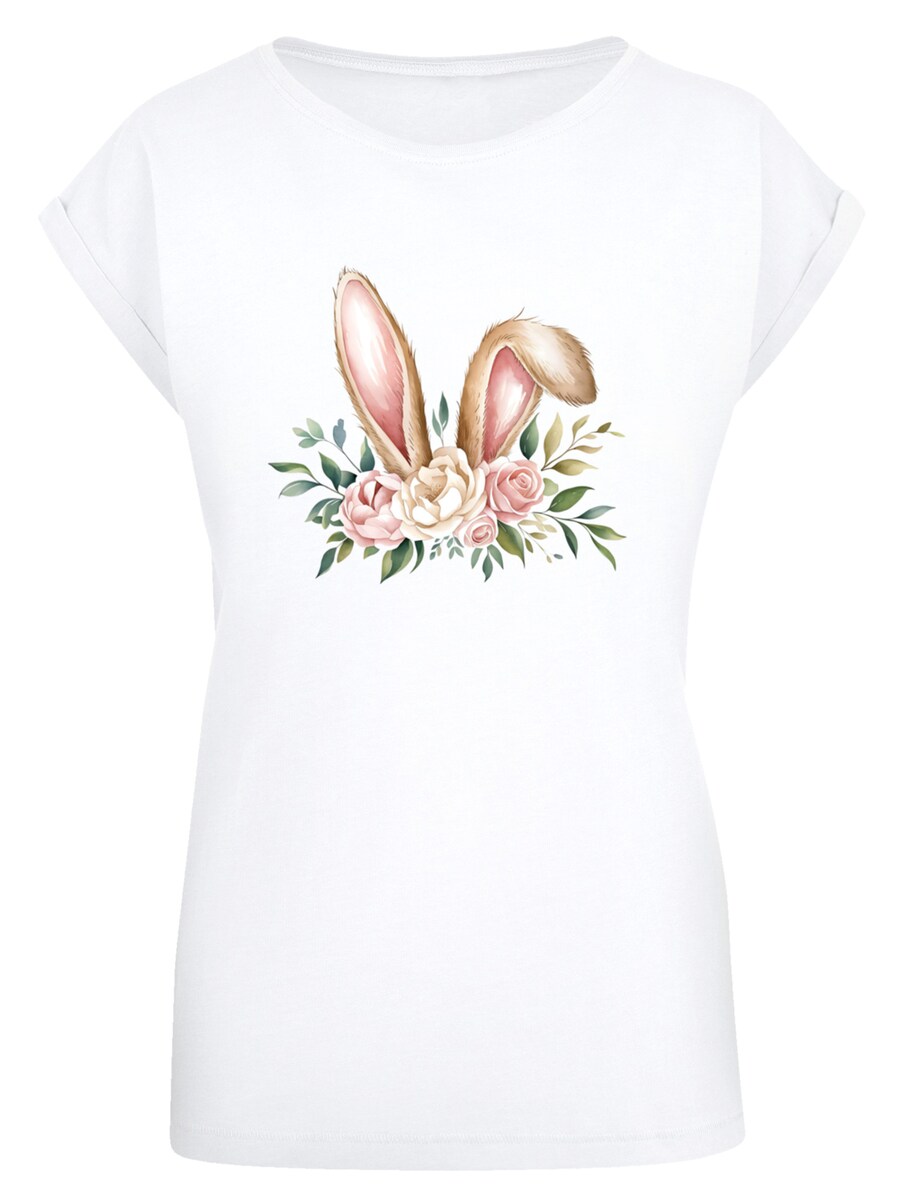 

Рубашка F4NT4STIC Blumen Osterhasen Ohren Dekor, белый