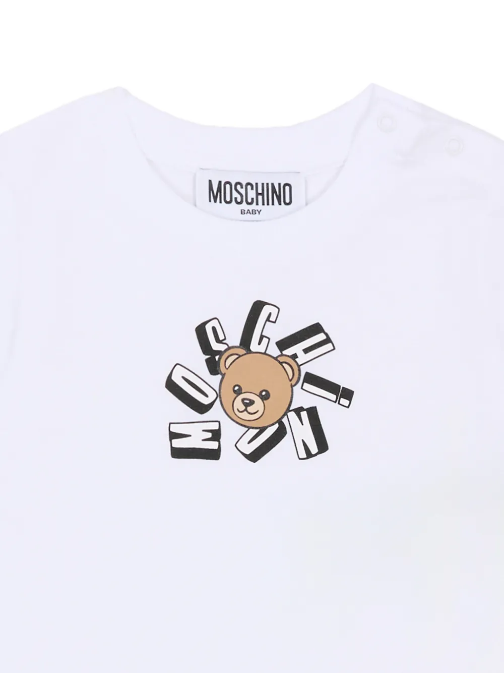 Футболка с изображением медведя Moschino Kids, белый — фото 3