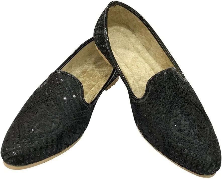 Step n Style Мужские черные традиционные свадебные туфли Jutti ручной работы моджари-панджаби Джути, этническая индийская обувь моджари — фото 2