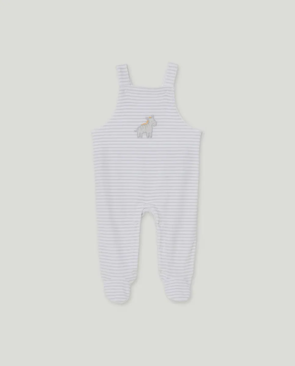 

Длинный пижамный комбинезон для мальчика из велюра Cotton Juice, черный