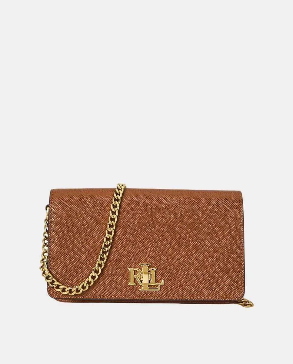 

Женская кожаная сумка через плечо с клапаном Lauren Ralph Lauren, коричневый