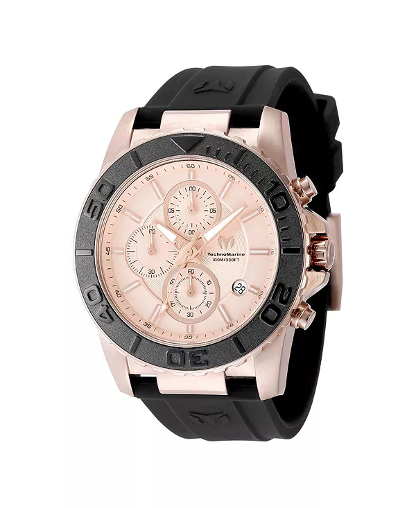 

Мужские часы tm-725007 с циферблатом из розового золота и кварцевым механизмом Technomarine, black