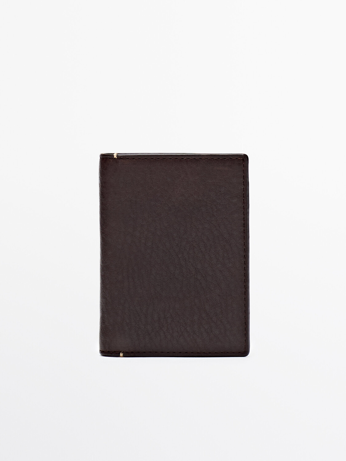 

Вертикальный кожаный кошелек Massimo Dutti, коричневый