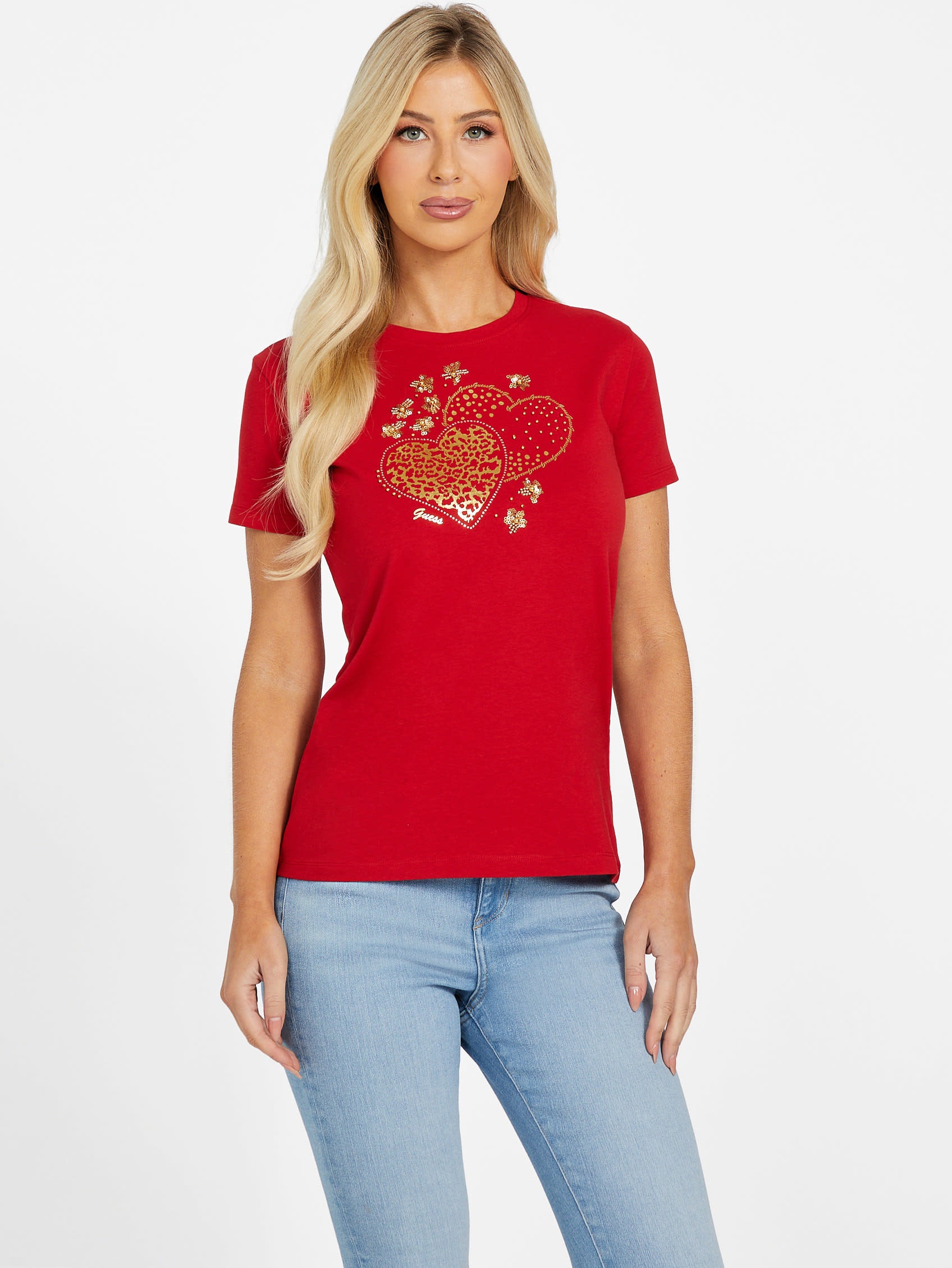 

Эко Дора Футболка Guess Factory, красный