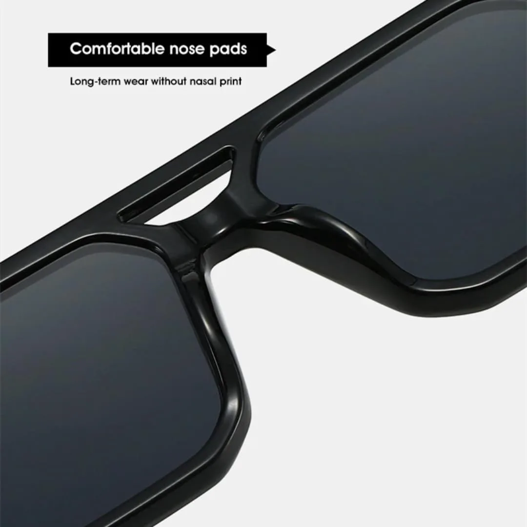 

Модные женские солнцезащитные очки с двойной перемычкой, винтажные мужские солнцезащитные очки с заклепками, защита от УФ-излучения UV400 VFDHN, Black Black