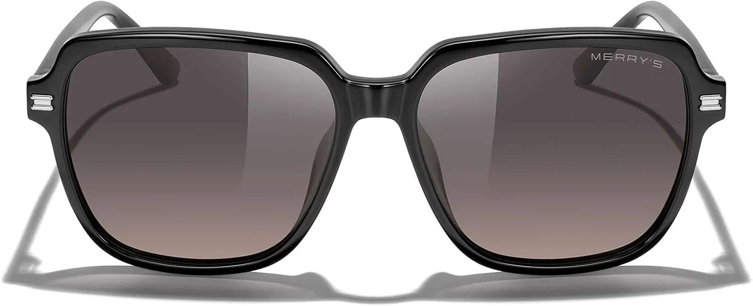 

Ретро-квадратные поляризованные солнцезащитные очки MERRY для женщин и мужчин, классические модные солнцезащитные очки S6030 MERRY'S, Black Frame/Light Brown Lens