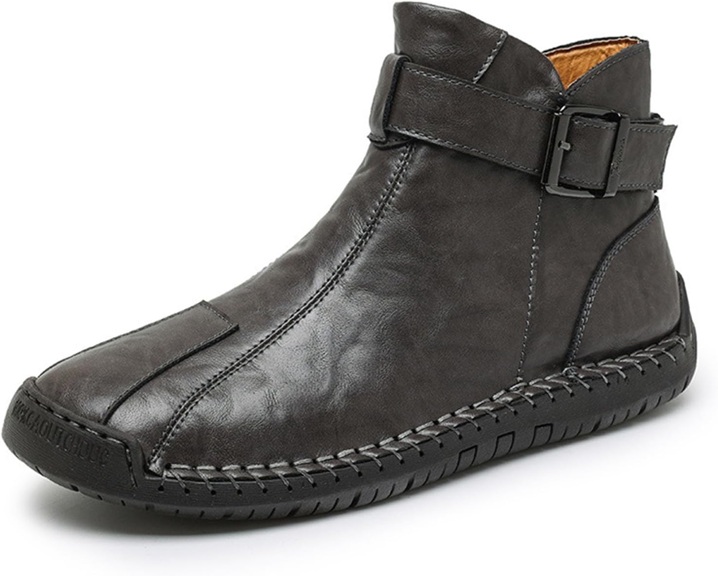 

Мужские классические ботинки Myallfeet Chukka с ручной прошивкой, модные средние, из мягкой кожи, оксфорд, повседневные ботинки до щиколотки, винтажные западные водительские туфли, серый
