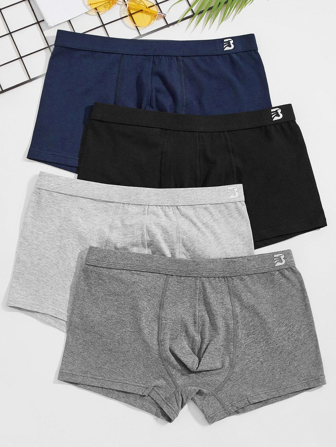 

Мужские боксерские шорты Underwear&Sleepwear Basics, с буквенным принтом, 4 шт Manfinity, мультиколор