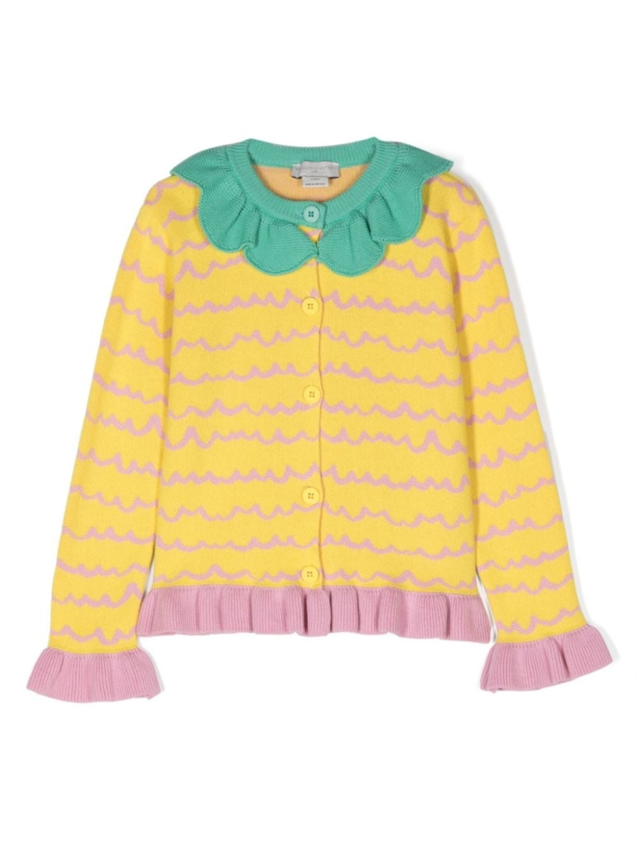 

Stella McCartney Kids кардиган Pineapple вязки интарсия, желтый