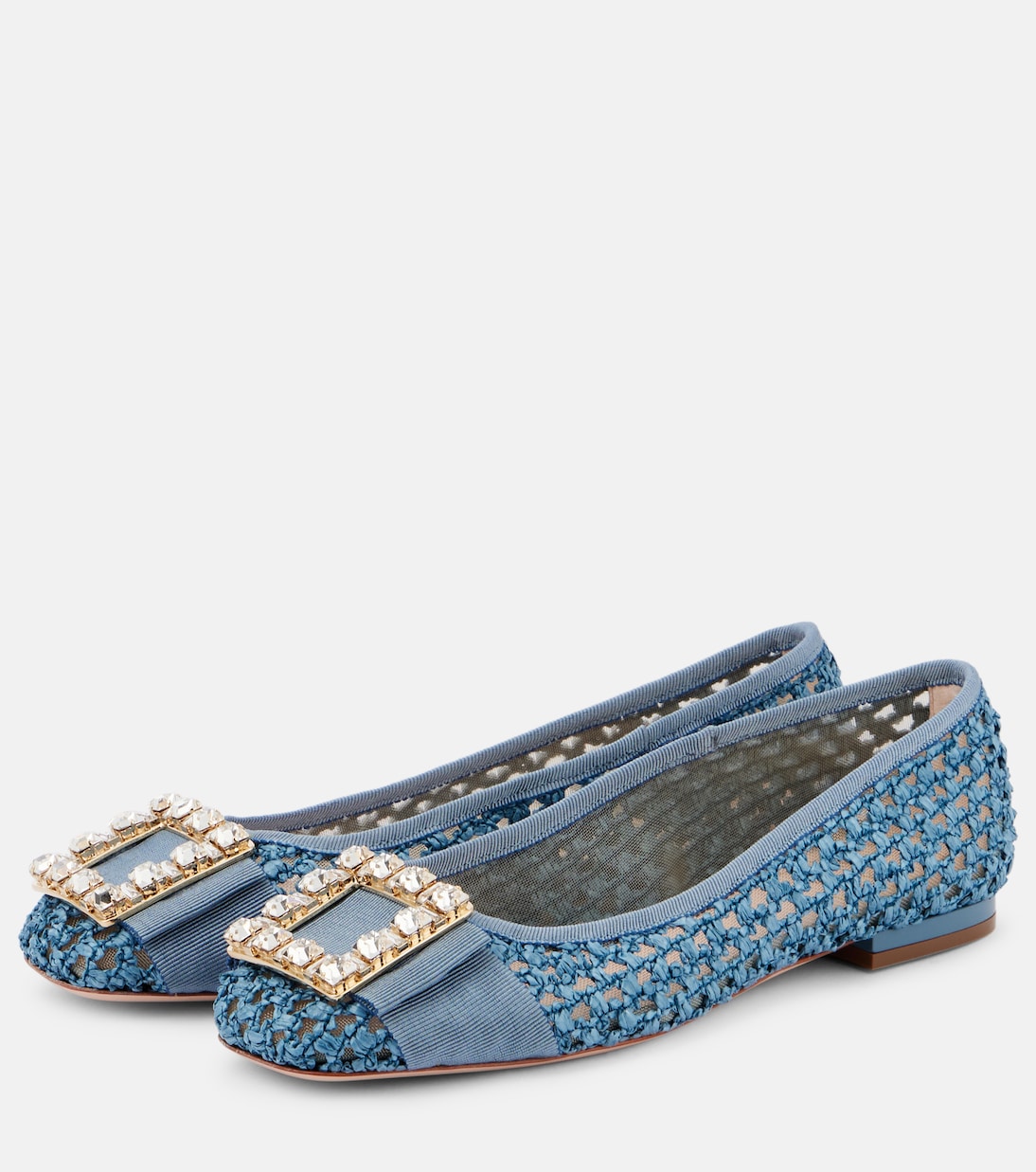 Балетки с декором Tres Vivier Roger Vivier, Pale Blu+Nuvola+Carne — фото 4