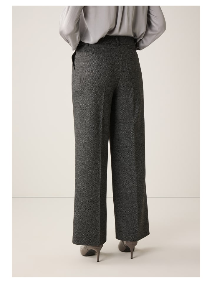 

More & More Классические деловые брюки с широкими штанинами из твида цвета «перец и соль»