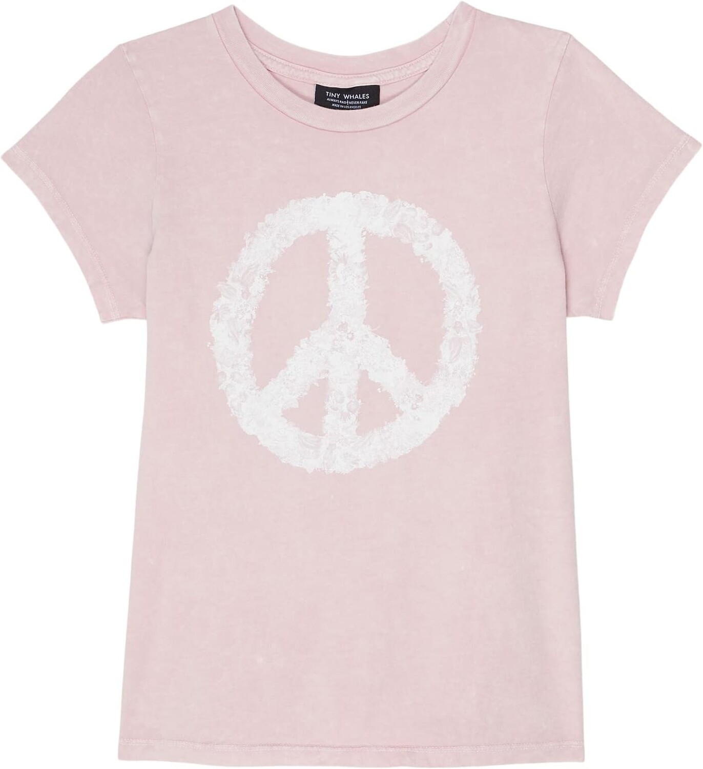 

Футболка Tiny Whales Peace Flowers T-Shirt, цвет Mineral Pink Clay