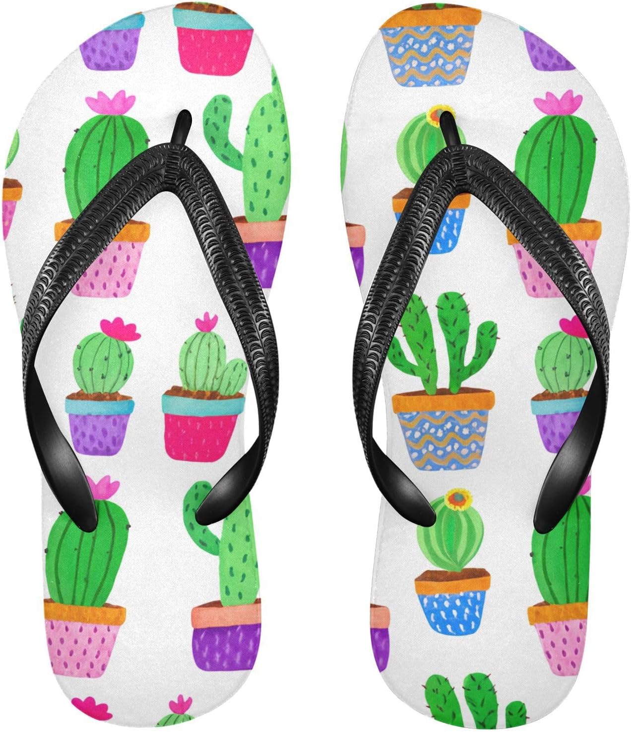 

Мужские пляжные шлепанцы с кактусом в горшке, белые, резиновые, нескользящие, летние тапочки для прогулок Sinestour
