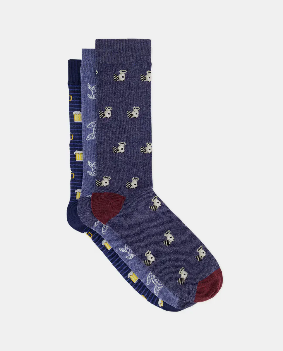 

Набор из трёх мужских длинных носков в стиле фэнтези производства Испании Easy Wear, темно-синий