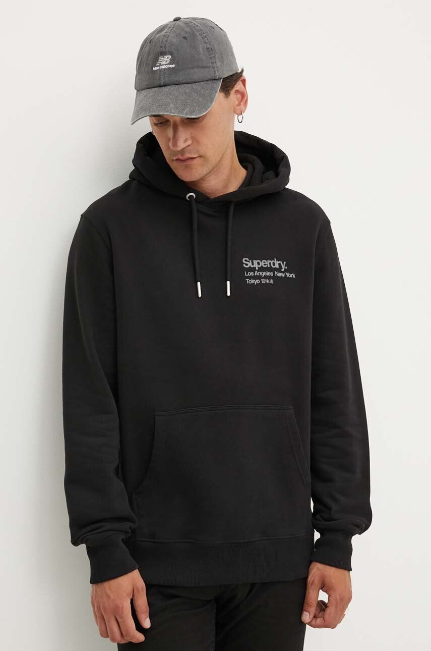

Хлопковая толстовка Superdry, черный