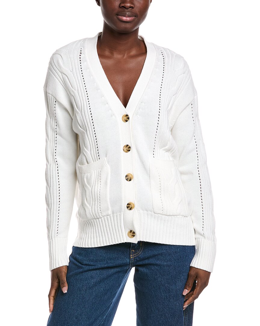 

Минни Роуз Кардиган оверсайз из смесового кашемира Minnie Rose, белый