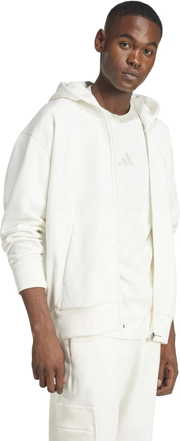 Толстовка Adidas All Szn Fleece с молнией, белый — фото 2
