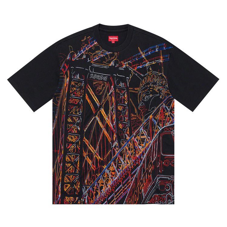 

Топ Supreme Bridge Embroidered Short-Sleeve Top, Black