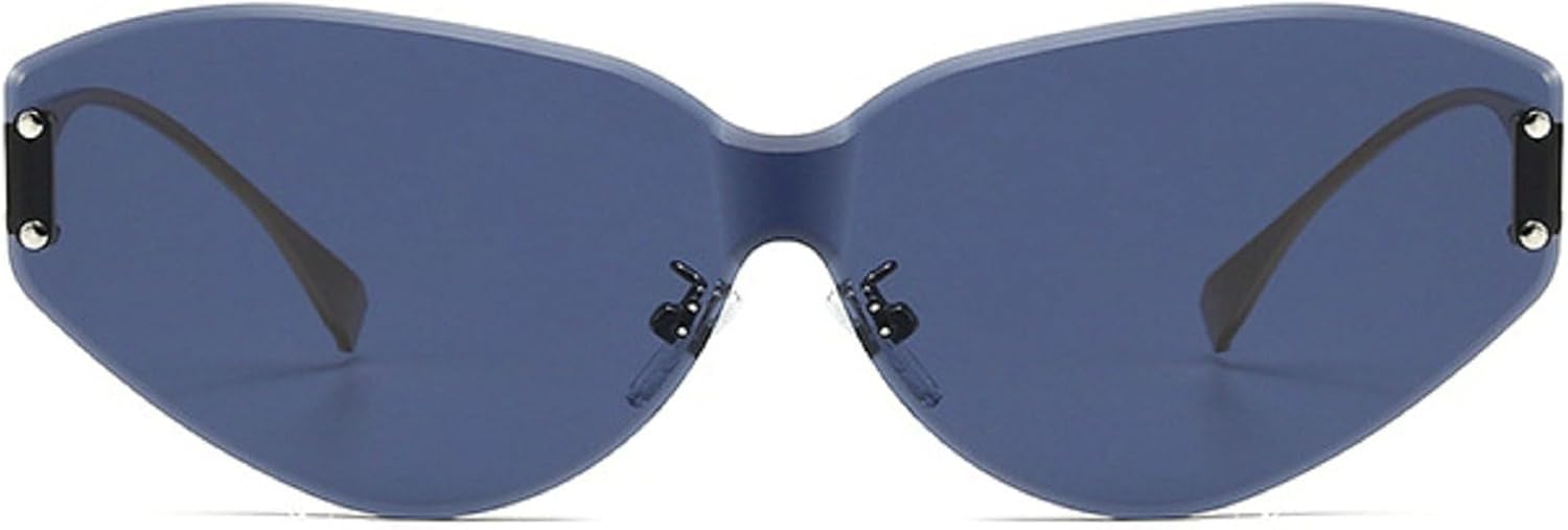 

Роскошные модные солнцезащитные очки «кошачий глаз» для женщин, женские цельные солнцезащитные очки, мужские солнцезащитные очки большого размера, без оправы, N47 mincl, Gray