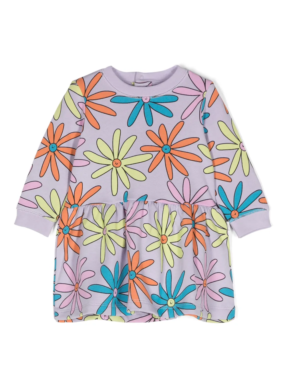 

Платье-толстовка с цветочным принтом Stella McCartney Kids, фиолетовый