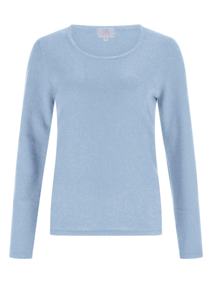 

Свитер с круглым вырезом светло-голубого цвета CASH-MERE.CH