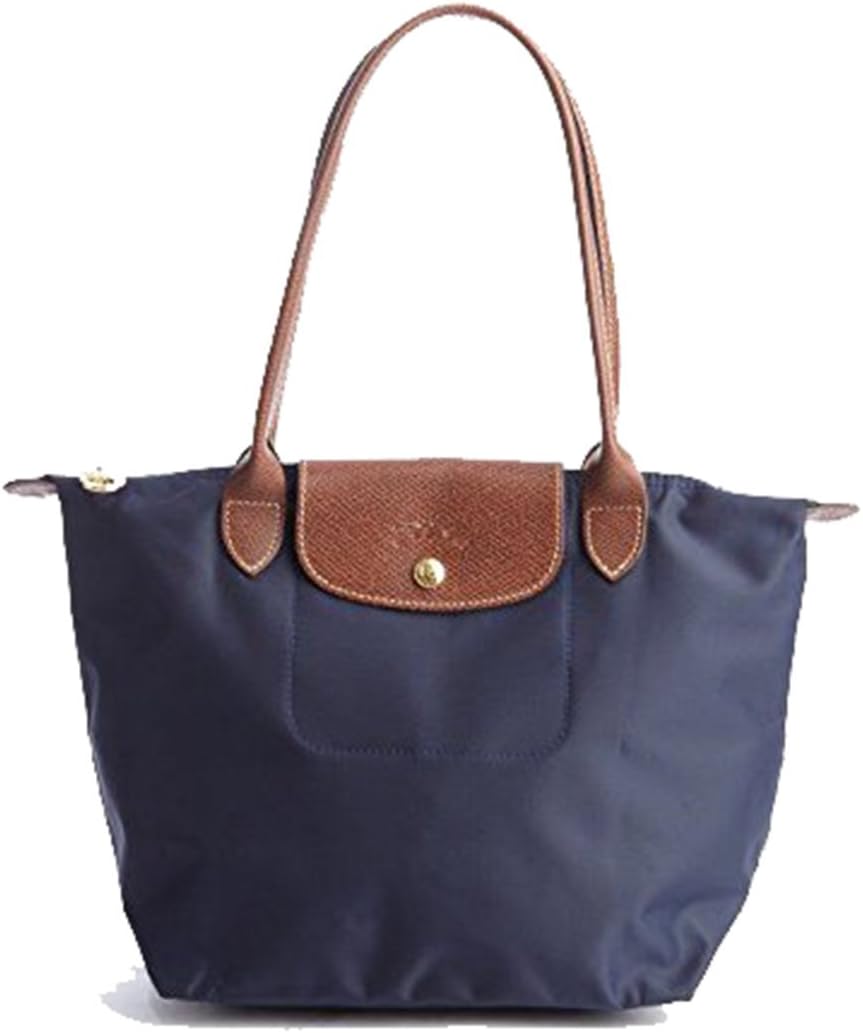 

Нейлоновая сумка-тоут Longchamp Le Pliage среднего размера в темно-синем цвете (Navy Blue)