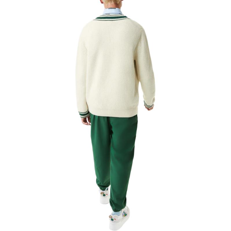 Свитер LACOSTE Holiday Series, вязаный мужской свитер, белый — фото 3