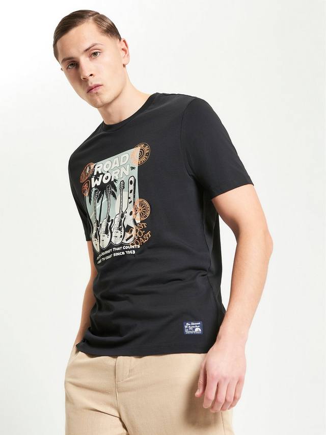 

Органический хлопок Regular Fit футболка с принтом Brighton Beach Club Ben Sherman, Black/Multi