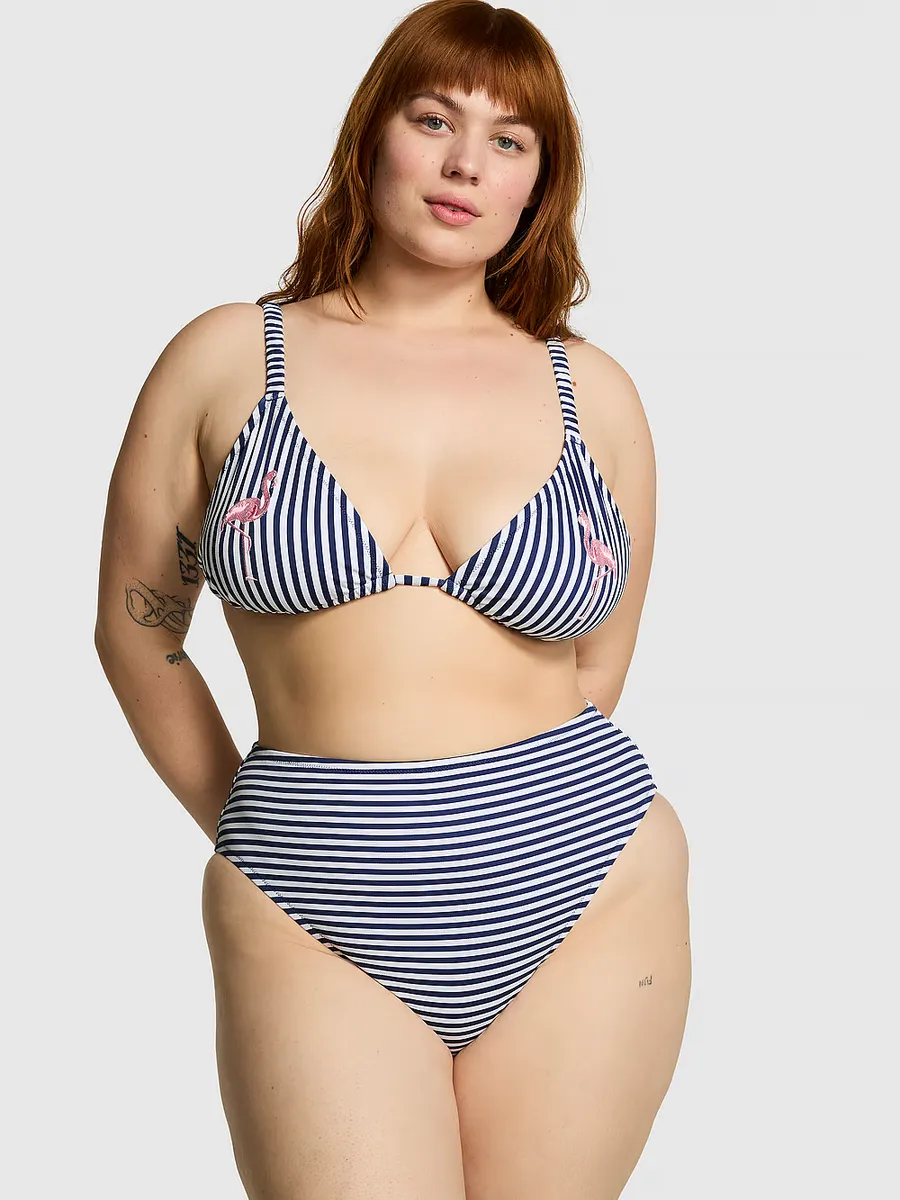 

Низ бикини Cheeky с высокой талией Pink, цвет Flamingo Stripe