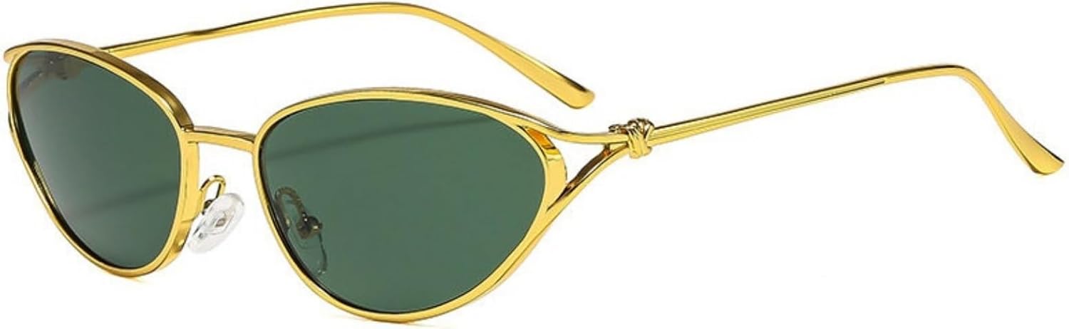 

willochra Модные милые металлические солнцезащитные очки «кошачий глаз» в винтажном стиле, маленькие овальные, с защитой от УФ-излучения UV400, для женщин и мужчин, для активного отдыха на природе, C3