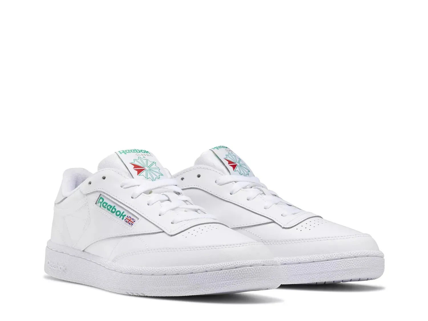 Кроссовки Reebok Club C 85 — мужские, белые/зеленые — фото 2