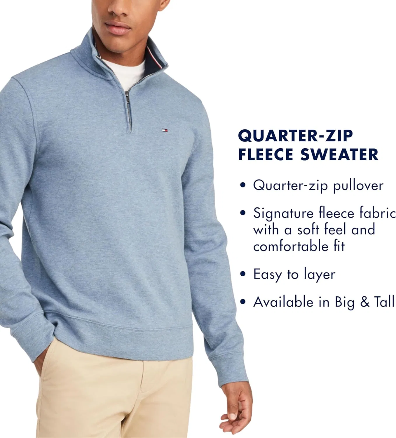 Свитшот Tommy Hilfiger Bill 1/4 Zip, серый — фото 3