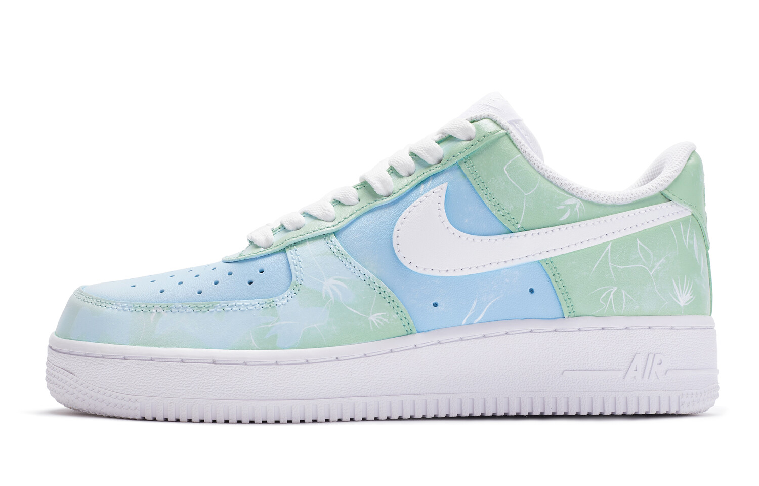 

Кроссовки Nike Air Force 1 Skateboard Shoes Women's Low-Top Green/Blue/White