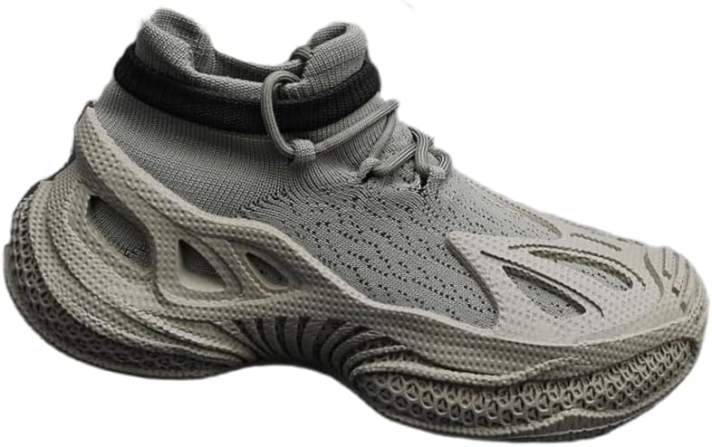 

Мужские дышащие вязаные спортивные кроссовки - всесезонные кроссовки с толстой подошвой и модным дизайном Hoalox, зеленый