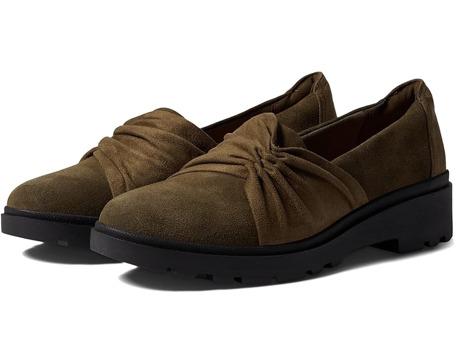 Лоферы Clarks Calla Style, цвет Dark Olive Suede