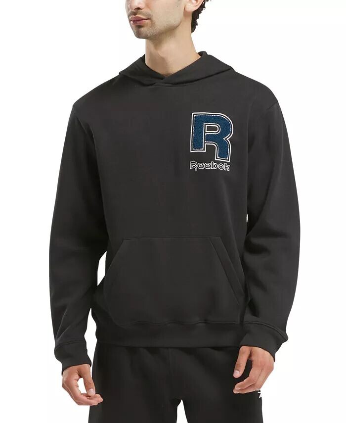 

Мужская толстовка с капюшоном из синели с логотипом «R» Reebok, черный