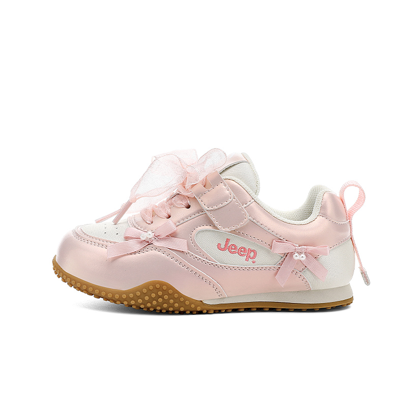 

Детские повседневные низкие кроссовки Slip Resistant Abrasion Resistant Jeep, sweet wine белый/розовое золото