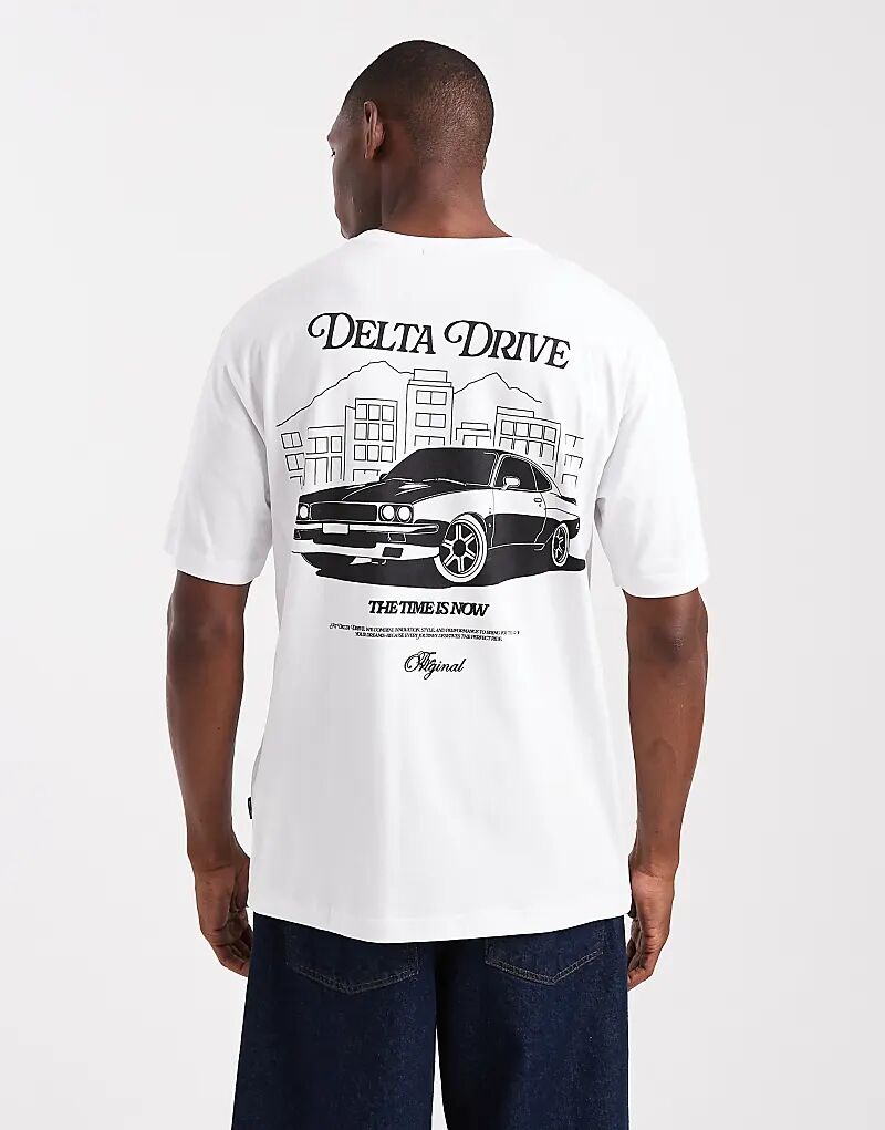 

Футболка ONLY & SONS свободного кроя с принтом сзади, белого цвета