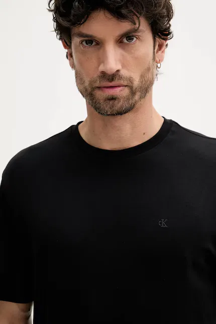 Футболка из хлопка T-shirt męski bawełniany Calvin Klein, черный — фото 3