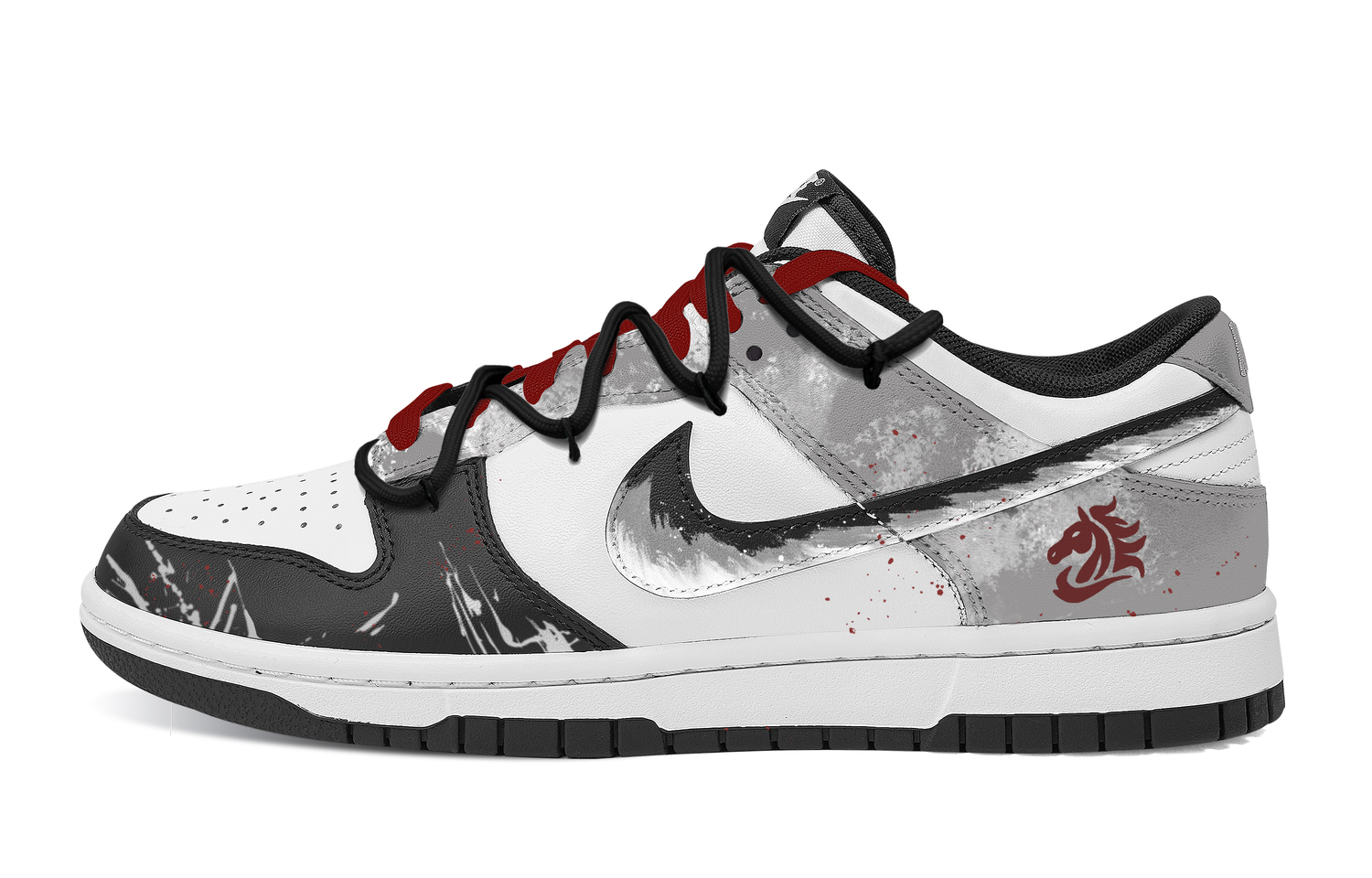 

Nike Dunk Brocade Saddle Reflecting Snow Slip Resistant Abrasion Resistant Low top Skateboard Shoes Unisex черный серый