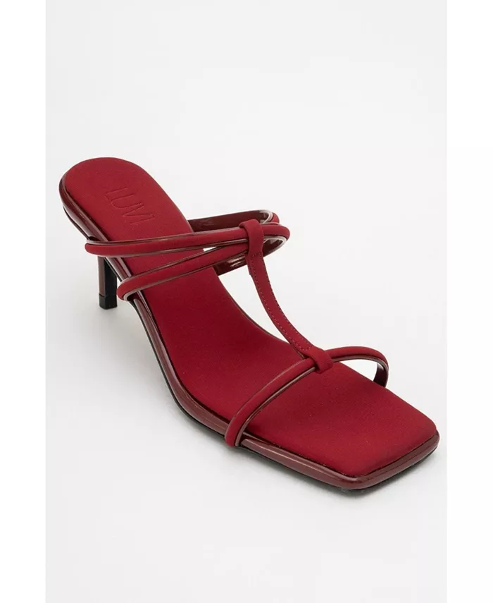 Мокачино сандалии на каблуке с ремешком (женские) Prologue Shoes, красный — фото 4