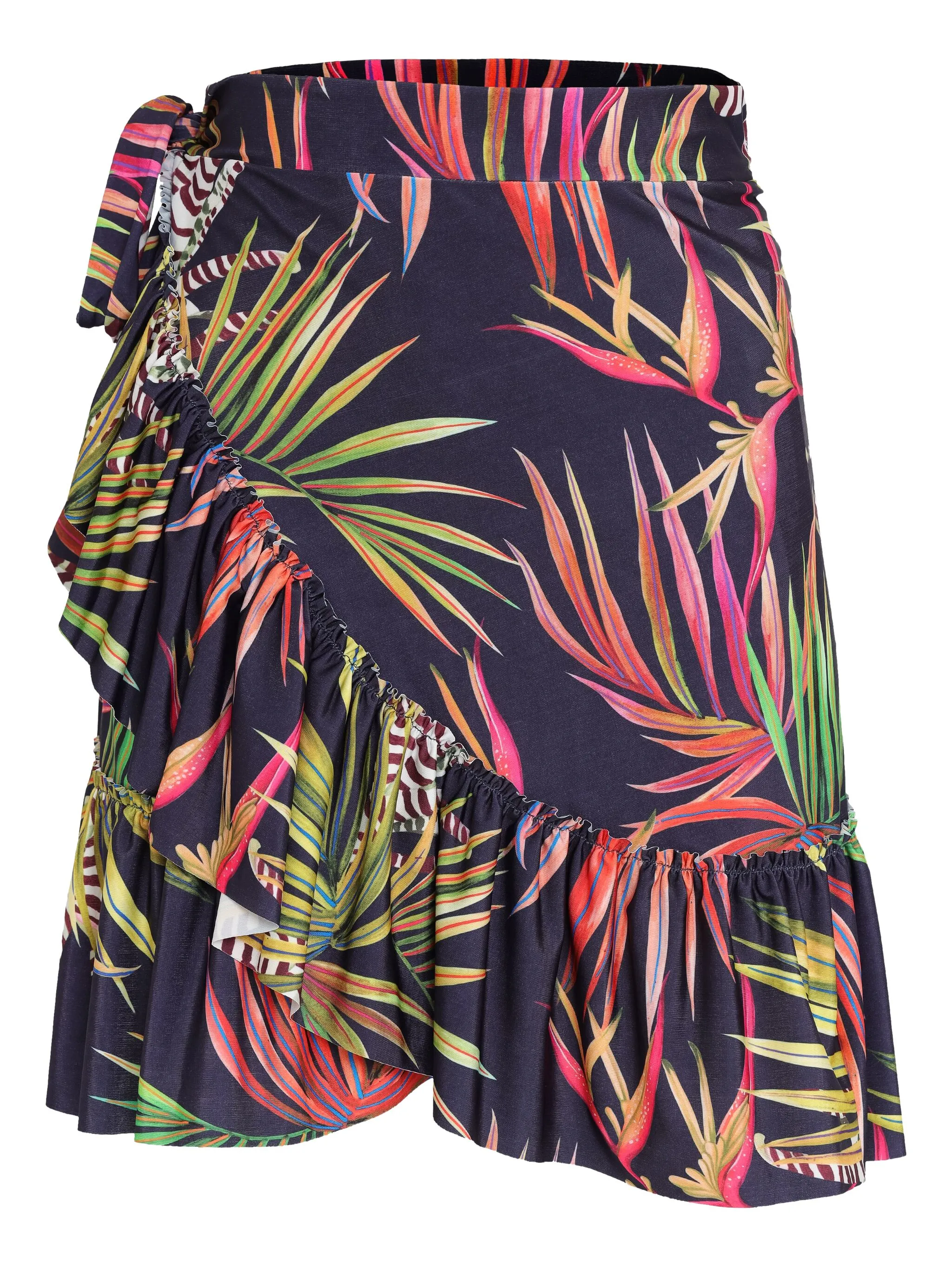 

Короткая юбка с запахом и оборками Lygia & Nanny, синий