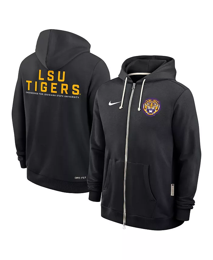Мужская черная толстовка LSU Tigers 2025 Sideline Performance с молнией Nike — фото 4