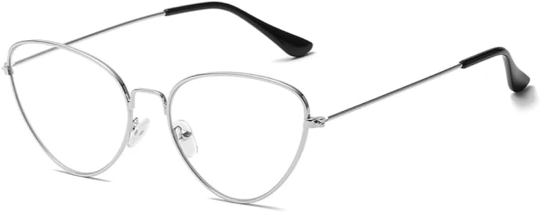 

Роскошные солнцезащитные очки «кошачий глаз» с металлическими дужками, модные панк-очки, летние, для путешествий, с защитой от УФ-излучения UV400 TVTBBVV, Silver Clear